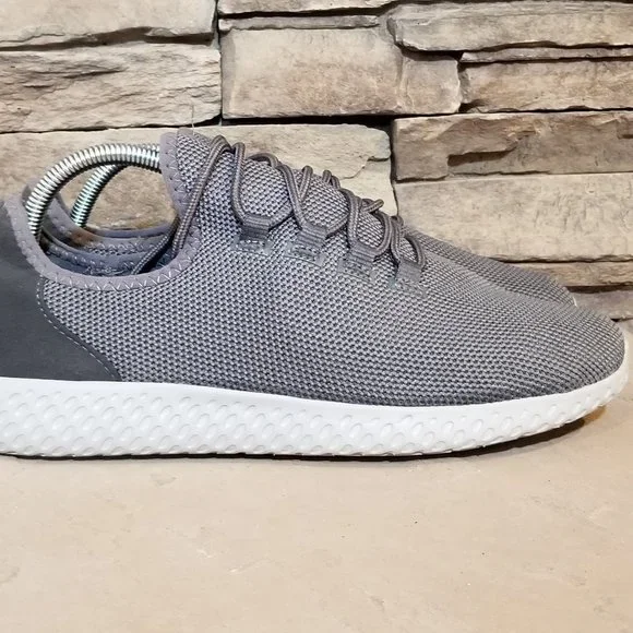 Men\'s Knit Lace-Up Slip-On Sneakers in Gray Xfvqtps Mens and Womens Walking Shoes Knit Lace up Round Toe  main image 2